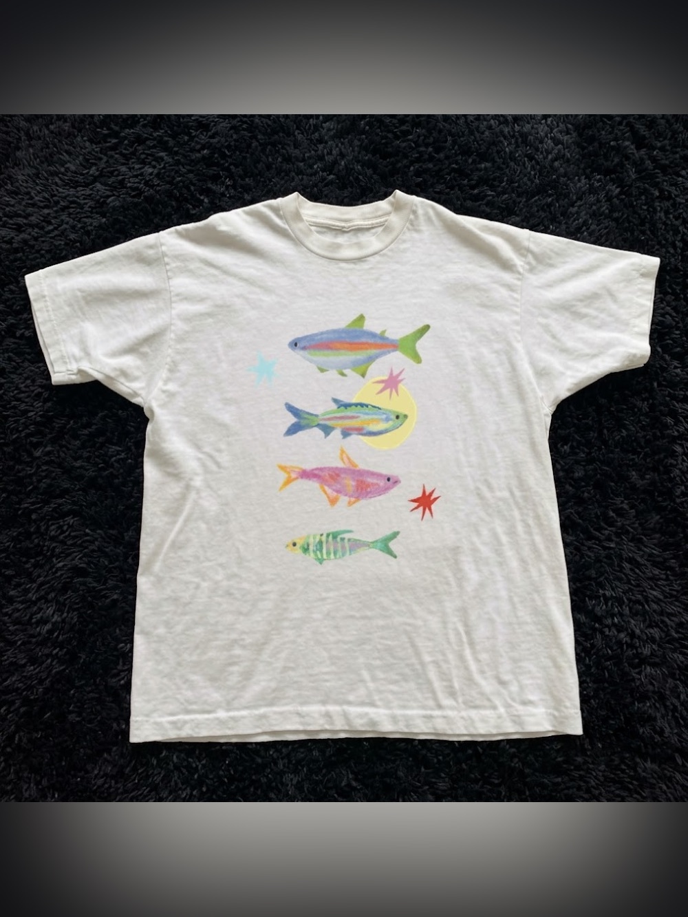 White Fish Graphic Tee - Multicolor Fish